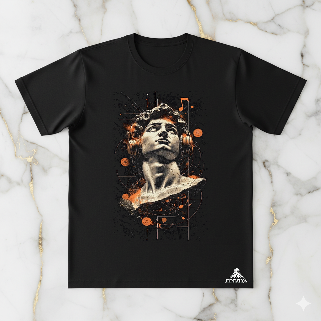 David with Headphones – Modern Renaissance Tee